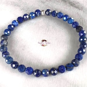 LAPIS LAZULI Bracelet-5mm Grade A Genuine Natural Blue Lapis Lazuli-Dainty Minimalist Bracelet-Gemstone Beaded Bracelet-Stretch Bracelet