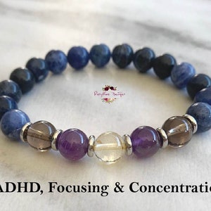 ADHD, FOCUSING & Concentration Bracelet-Calming Bracelet-ADHD Support-Crystal Bracelet-Gemstone Bracelet-Children-Teenager-Adult-Sodalite