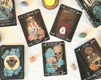 Erd & Knochen Orakel | 42-Karten Deck mit Spielanleitung | Transformations Deck | Schattenarbeit | Wahrsage- und Lesekarten | Spirituelles Geschenk