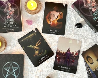 DARK MAGICK Oracle-Oracle Card-Oracle Deck-Card Deck-Divination Card-Reading Card-Divination Tool-Gift-Magic-36 Oracle Cards and Guidebook