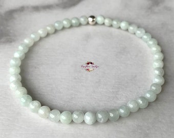 BURMA JADE Bracelet-4mm Grade AB Genuine Burma Jade-Jade Bracelet-Natural Jadeite-Crystal Bracelet-Dainty Bracelet-Slim Bracelet-Gemstone