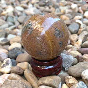 OCEAN JASPER Sphere-51mm Small Natural Ocean Jasper Sphere-Crystal Sphere-Crystal Ball-Gemstone Sphere-Gazing Ball-Round Crystal Ball