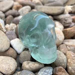 GREEN FLUORITE Skull-50mm Small Natural Green Fluorite Skull-Crystal Skull-Gemstone Skull-Hand Carved Skull-Decor Skull Sculpture Crystal