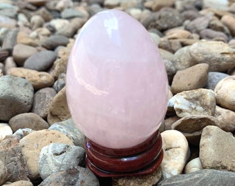 ROSE QUARTZ Egg-Small Natural Rose Quartz Egg-Crystal Egg-Gemstone Egg-Stone Egg-Healing Egg-Meditation Egg-Love Stone-Home Decor Crystal