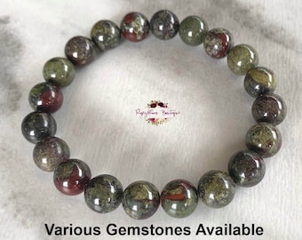 DRAGON BLOOD JASPER Bracelet-10mm Genuine Dragon Blood Jasper-Dragon Blood Stone-Jasper Bracelet-Dragon Blood Jasper-Natural Dragon Blood