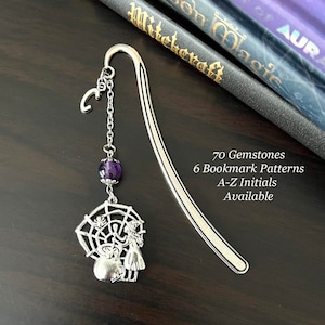 WITCH MAKING POTION Gemstone Bookmark-Witch Bookmark-Crystal Bookmark-Personalised Bookmark-Metal Bookmark-Witchcraft Gift-Witchy Theme