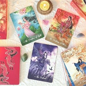 FOXFIRE The KITSUNE Oracle-Japanese Fox Oracle Deck-Oracle Card-Divination Card-Reading Card-Divination Tool-45 Oracle Cards and Guidebook