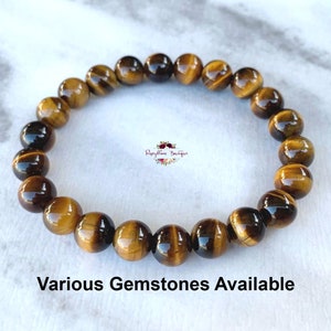TIGER EYE Bracelet-8mm Grade A Genuine Brown Tiger Eye-Tiger Eye Bead Jewelry-Lucky Stone Bracelet-Men Gemstone Bracelet-Natural Tiger Eye