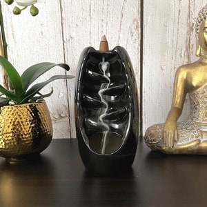 Backflow Incense Burner-Ceramic Tower Backflow Incense Cone Burner-Backflow Incense Holder-Reverse Flow Incense Cone Burner-Waterfall Effect