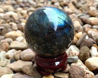 LABRADORITE Sphere-54mm-58mm Small Natural Flashy Labradorite Sphere-Crystal Sphere-Crystal Ball-Gemstone Sphere-Round Ball-Gazing Ball