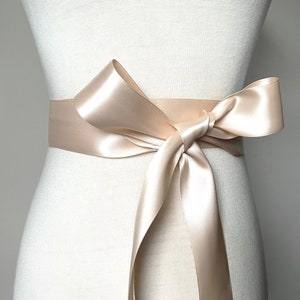 Faja de cinta de 1,5 pulgadas (3,8 cm o 38 mm) - Faja color champán - Cinturón color champán - Faja para niña de las flores - Faja de novia - Faja de dama de honor - Faja de boda - Satén doble