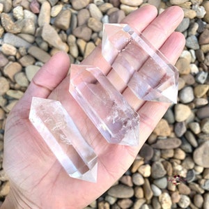 CLEAR QUARTZ Double Terminated-Clear Quartz Point-Double Terminated-Crystal Point-Natural Clear Quartz-Crystal Healing-Double Points Crystal