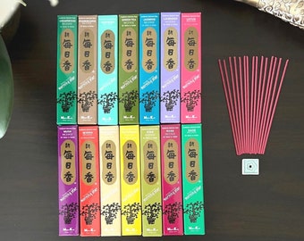 Bambooless Incense Stick-Morning Star Incense-Traditional Japanese Style Incense-Scented Incense-Aromatherapy-Cleansing-50 Sticks & Holder