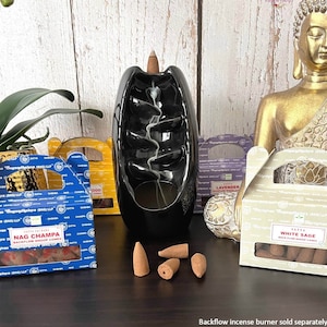 Backflow Incense-Backflow Incense Cones-Scented Incense-Aromatherapy-Nag Champa-Lavender-Sandalwood-White Sage-Palo Santo-Rose-24 Cones