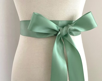 mint green sash for dress Ivory/ Mint Satin & Tulle Dress w/ Sash