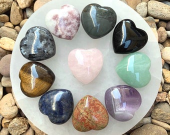 Crystal Heart-30mm Heart Gemstone-Rose Quartz Heart-Pocket Stone-Carved Gemstone-Heart Healing Stone-Heart Shaped Stone-Love Stone-Natural