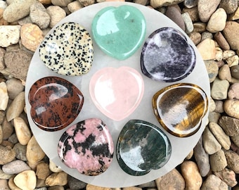 Heart Shaped Worry Stone-Worry Stone-Palm Stone-Thumb Stone-Fidget Stone-Smoothing Stone-Stress and Anxiety Relief Stone-Natural Gemstone
