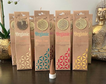 Incense Cone-Organic Goodness Incense Cones-Organic Incense Cone-Incense-Scented Incense-Natural Incense-Aromatherapy-12 Cones & Holder