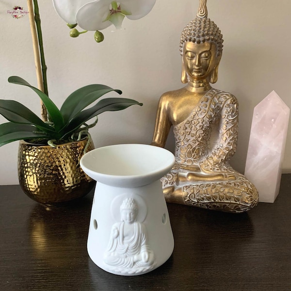 Essential Oil Burner-White Porcelain Buddha Oil Burner-Oil Burner-Wax Melt Burner-Aromatherapy Burner-White Oil Burner-Aroma Diffuser-Gifts