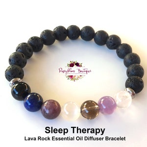 Sleep Bracelet-Sleep Therapy-Anti Insomnia-Deep Sleep-Relaxing-Healing Bracelet-Crystal-Gemstone-Lava Bracelet-Lava Essential Oil Diffuser