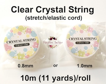 0.8MM Diameter,Korea Crystal Thread,Clear,Elastic Rubber Beading