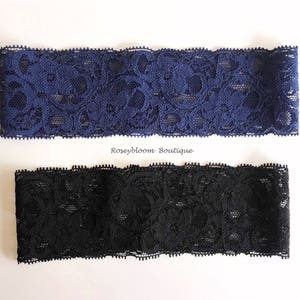 2 Inches-5cm Wide Garter-Navy Garter-Black Garter-Off White Garter-Plain Garter-Stretch Lace Garter-Elastic Garter-Toss Garter-Lace Garter