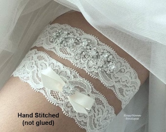 Ensemble de jarretelles pour mariée, jarretelles en strass, jarretelles pour mariée, jarretelles en cristal, jarretelles blanches, accessoires de mariée, strass en forme de larme