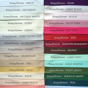 Satin Ribbon Sample/Swatch - Available For Various Widths, 5/8&quot; (16mm), 1&quot;(25mm) & 1-1/2&quot; (38mm)