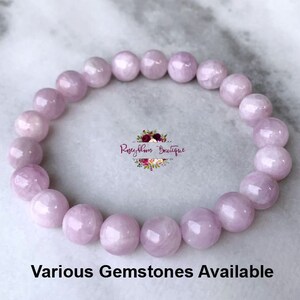 KUNZITE Bracelet-8mm Grade A Genuine Kunzite-Kunzite Gemstone-Women Kunzite Bracelet-Purple Kunite Bracelet-Kunzite Bead-Natural Kunzite