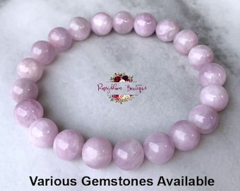 KUNZITE Bracelet-8mm Grade A Genuine Kunzite-Kunzite Gemstone-Women Kunzite Bracelet-Purple Kunite Bracelet-Kunzite Bead-Natural Kunzite