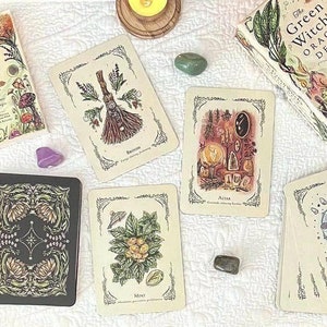 Het orakelspel van de GROENE heks-Oracle Card-Heks Oracle-Waarzeggerij-kaartlezen-kaart-Waarzeggerij Tool-Spiritual-50 Oracle Cards and Guidebook