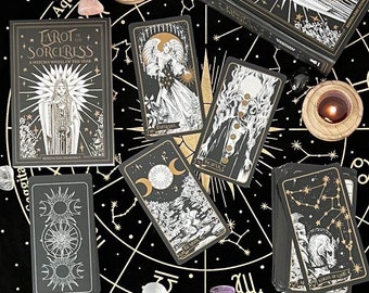 TAROT Of The SORCERESS-Tarot Card-Tarot Deck-Tarot Gift-Divination Card-78 Tarot Cards (22 Major Arcana and 56 Minor Arcana) and Guidebook