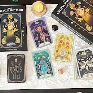 The CRYSTAL MAGIC Tarot-Tarot Card-Tarot Deck-Crystal Tarot Card-Gift-78 Tarot Cards (22 Major Arcana and 56 Minor Arcana) and Guidebook
