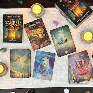 The SACRED FOREST Oracle-Oracle Card-Oracle Deck-Card Deck-Divination Card-Reading Card-Divination Tool-Gift-52 Oracle Cards and Guidebook