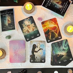 El Oráculo Elemental - Cartas del Oráculo - Baraja del Oráculo - Baraja de Cartas - Cartas de Adivinación - Cartas de Lectura - Herramienta de Adivinación - Regalo - 44 Cartas del Oráculo y Guía