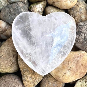 ROSE QUARTZ Heart-40mm Natural Rose Quartz Flat Heart-Heart Crystal-Pink Crystal Heart-Love Heart Stone-Pocket Stone-Healing Crystal-Gift