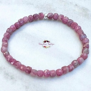 PINK TOURMALINE Bracelet-Grade A 4mm Genuine Natural Pink Tourmaline-Gemstone Bracelet-Crystal Bracelet-Beaded Bracelet-Dainty Bracelet