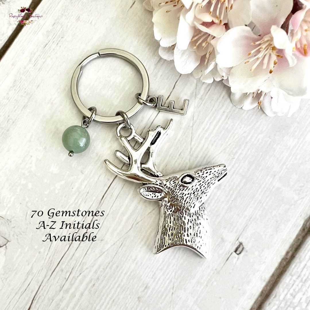 Theme Key Rings REINDEER Gemstone Key Ring-christmas Keychain-christmas Theme Key Ring ...