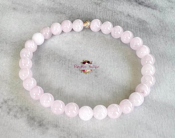 ROSE QUARTZ Bracelet 6mm Grade AA Genuine Natural Madagascar Rose Quartz Gemstone Bracelet Crystal Bracelet Pink Rose Quartz Healing Etsy France