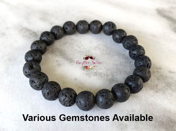 BLACK LAVA ROCK Bracelet-8mm Natural Black Lava Rock-genuine Lava Stone  Bracelet-aromatherapy Bracelet-volcanic Rock-essential Oil Diffuser -   Canada