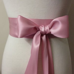2 inch (5cm or 50mm) Ribbon Sash-Dusty Pink Sash-Pink Belt-Flower Girl Sash-Bridal Sash-Bridesmaid Sash-Wedding Sash-Double Sided Satin