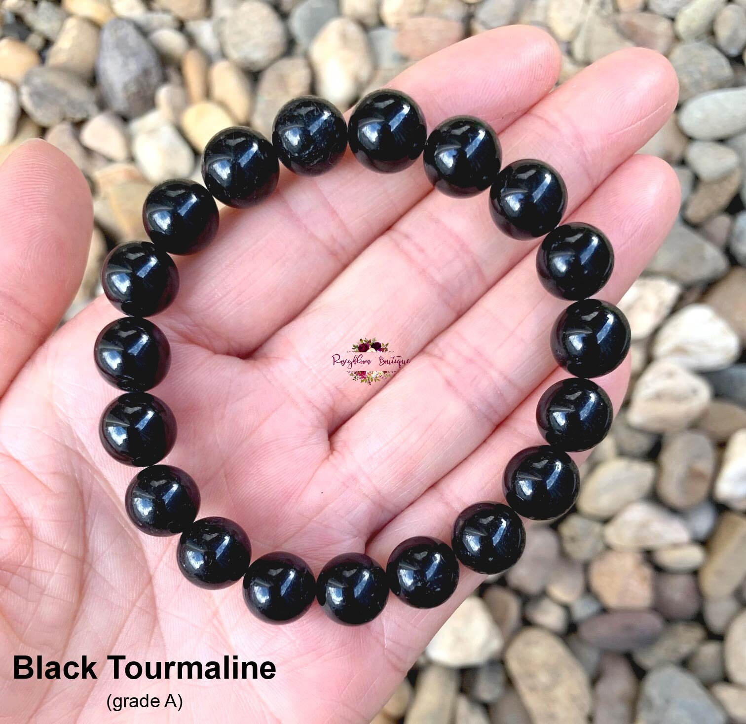 Black Tourmaline and Lava Stone Mala Bracelet | Tribena Crystals