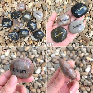 Engraved Stone-River Rock-Inspirational Word Stone-Natural River Stone-Engraved Pebble-Home Decro-Love-Friends-Happy-Dream-Courage-Believe image 7