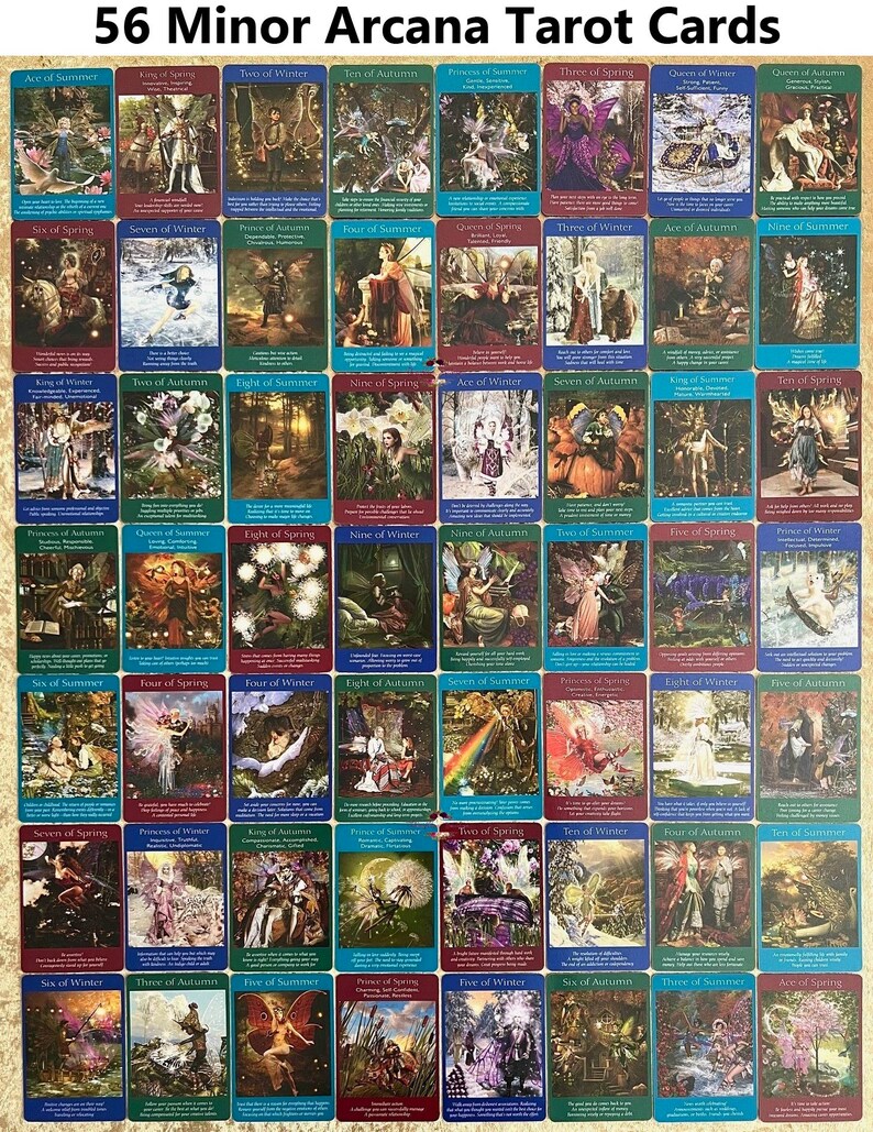 Carte de tarot FAIRY - Jeu de cartes de tarot - Jeu de cartes de tarot - Cartes divinatoires - Lecture de tarot - 78 cartes de tarot (22 arcanes majeurs et 56 arcanes mineurs) et guide image 3