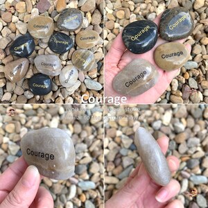Engraved Stone-River Rock-Inspirational Word Stone-Natural River Stone-Engraved Pebble-Home Decro-Love-Friends-Happy-Dream-Courage-Believe image 8