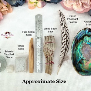 Smudge Kit-Cleansing Kit-Smudge Tool-Smudging-White Sage-Abalone Shell-Smudge Bowl-Crystal-Spiritual Gift-Home Blessing-House Warming Gift image 9