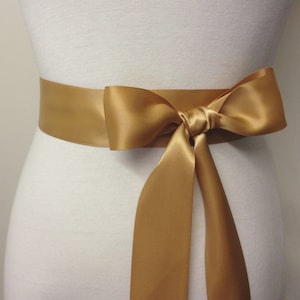 1.5 inch (3.8cm or 38mm) Ribbon Sash-Pale Gold Sash-Gold Belt-Flower Girl Sash-Bridal Belt-Bridesmaid Sash-Wedding Sash-Double Sided Satin