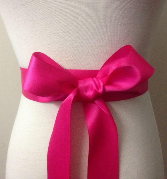 hot pink sash for dress 1.5 inch (3.8cm or 38mm) Ribbon Sash-Hot Sash-Hot Pink Belt-Flower Girl Sash-Bridal Sash-Bridesmaid Sash-Wedding Sash-Double Satin misshow