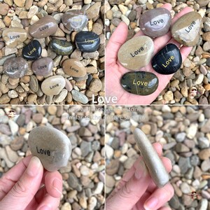 Engraved Stone-River Rock-Inspirational Word Stone-Natural River Stone-Engraved Pebble-Home Decro-Love-Friends-Happy-Dream-Courage-Believe image 4