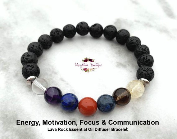 Mental Energy Bracelet-Communication Bracelet-Men Lava Bracelet-Mental Focus Bracelet-Study Bracelet-Lava Rock Essential Oil Diffuser